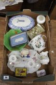 A collection of Pottery to include Austrian Ladies Dressing Table Set, Lord Nelson Wall Plaque,
