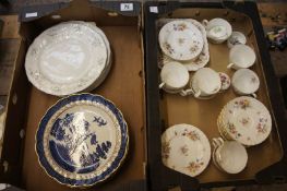 A collection of Pottery to include Six Royal Doulton Majestic Collection Booths Real Old Willow