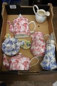 A collection of Lord Nelson Ware Chintz Wall Plaques, Tea Strainer, Sugar Sifter and Jugs etc