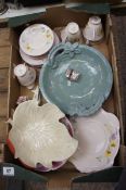 A collection of Pottery to include a Large Beswick Two Handled Dish, Portmeirion Plates, Tea Set etc