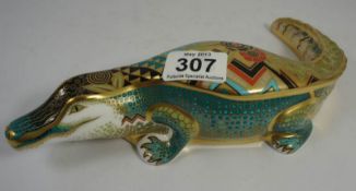 Royal Crown Derby Paperweight, Alligator Boxed