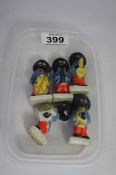 A Set of Wade Golly Band Figures made for Advertising Robertsons Jams (some wear to decoration)