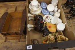 A collection of Pottery to include Nature Craft Figures, Wedgwood Jasperware, Shire Horse in Harness