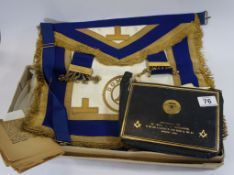 A Collection of Masonic Items to include Leather Purse and Uniform, Uniform Manufactured by