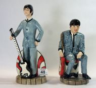 Lorna Bailey Figures sculptures of Musicians with varying Instruments with Red Accents (3)