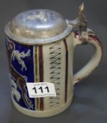 1936 Luftwaffe Beer Stein with Nazi Emblem to Lid