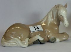 Lladro Early Large Figure of a Recumbent Horse