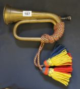 Military Bugle Langard and Tassles, Made by J Barratts with Military Stamps