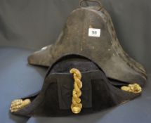 Bicorn Naval Hat complete with Tin Carry Case
