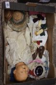 Victorian German Doll marked HW together with a Quantity of Victorian Dolls Clothing