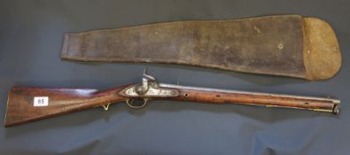Two Band Enfield Type Carbide Rifle, Tower and Crown Stamped 1860 complete with leather case