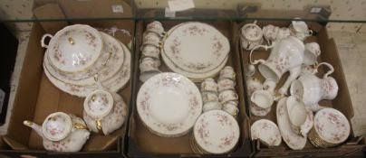 Three Trays of Paragon / Royal Albert Victoriana Rose Dinner and Tea Service to include Dinner