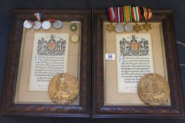 Bronze Military Death Plaques awarded to PTE John Cranney and Lance Cpl William Cranney M.N both
