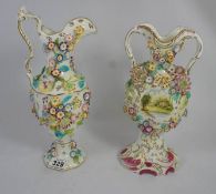 Coalport Colbrookdale Floral Urn, Highly - Decorated with Embossed Flowers Hand Painted (Minor