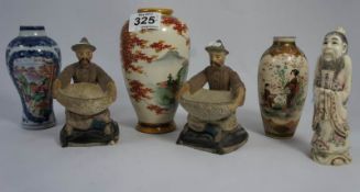 A collection of Chinese Items to include Pair of - Figural Spill Vases, 19th Century Vases and a