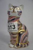 Royal Crown Derby Paperweight, Cat Boxed -