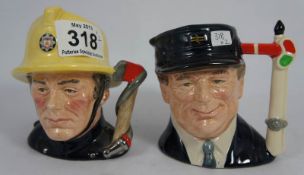 Royal Doulton Character Jugs Journey - Throughout Britain Engine Driver D6823 and Fireman D6839 (2)