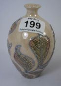 Lise B Moorcroft Studio Pottery Vase - decorated with Horse Chesnut Leaves, signed and dated 2001