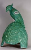 [ C1659R3/1/0 ] Doulton Arcadia Parrot Speaker Cover in Green Glaze (damaged to base and head