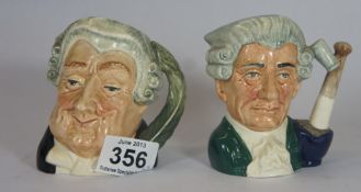 [ C3517R1/5/0 ] Royal Doulton Small Character Jugs The Lawyer D6504 and Apothecary D6574 (2)