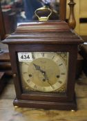 A Good Quality Reproduction Bracket Clock in Mahoghany Case by Carniti, London, height 26cm