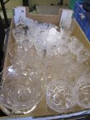 Good Tray of Quality Cut Glass and Crystal to include Wine, Sherry and Port Glasses etc (approx 20)