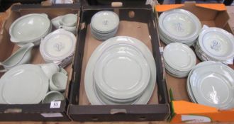 Three Tray of Spode Forest Green Moondrop to include Oval Platters, Tureens, Sauce Boat, Plates of