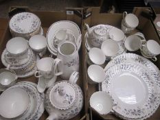 Two very large trays of Royal Adderley Breath o' Spring to include Tea Cups, Saucers, Serving