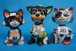 Lorna Bailey Various Comical Cats in different designs, all limited editions  (3)