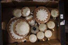 Stanley England Dinner and Tea Set to comprise Plates, Cups, Saucers, Serving Plates in a Terracotta