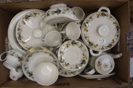 Royal Doulton Larchmont to contain Lidded Veg, Sauce Boat, Stand, Cups, Saucers, Various Plates,