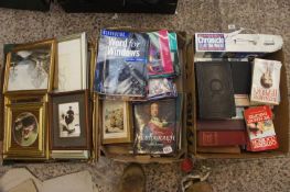 Three Trays to include Paintings and Etchings and a Large Quantity of Books