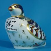 Royal Crown Derby Paperweight, Red Legged Partridge  Boxed