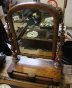 A Victorian Two Drawer Mahoghany Toilet Mirror