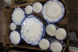 Royal Grafton Blue and Yellow Pattern Tea and Dinner Ware comprising Round Dish, Cups, Saucers,