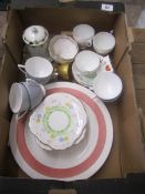 Tray of Mixed Pottery to include Minton Cups, Saucers, Royal Grafton Ware Trios etc (18)