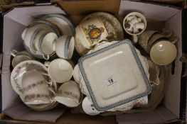 A collection of pottery to include Royal Vale China Tea Set, A Paragon Domino Tea Set, Commemorative