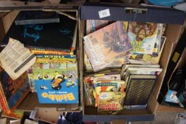 Two Trays featuring Vintage Books and Comics dating from the 1960 and 70's (approx 50)