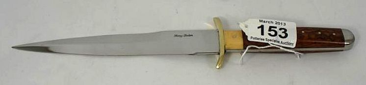 Hand Made Harry Boden Knife, Pointed 16cm Blade, Proof of ID must be supplied, Not for Sale to Under