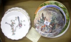 A collection of Good Quality Plates to include Boxed Royal Worcester Bird Plates x 6, Adams,