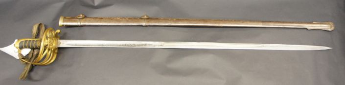 Victorian Infantry Officers Sword inscribed with "V.B loyal North Lancashire Regiment Hoason and