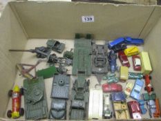 Tray of Vintage Diecast Corgi, Dinky and Lesney Toy Vehicles