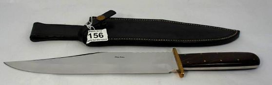 Hand Made Harry Boden Bowie Knife, Polished 26cm Blade, Proof of ID must be supplied, Not for Sale