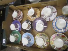 A collection of Good Quality Coalport Coffee Cans and Saucers in Various Decoration together with