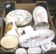 Two Trays comprising a large quantity of mixed Tableware and Glassware to include Royal Adderley,