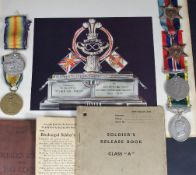 Two Groups of WW1 and WW2 Medals relating to Father and Son. WW1 Medals consist of 14-19 Great War