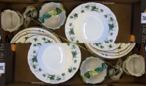Tray comprising a large amount of Colclough and various other manufacturers matching Ivy Pattern