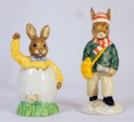 Royal Doulton Bunnykins figures Paperboy DB77 and Easter Greetings DB149  (2)
