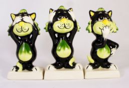 Lorna Bailey set of Cats, Hear No Evil, See No Evil and Speak No Evil, limited edcition of 3   (3)