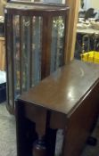 Beau Fronted Glass China Cabinet in a Half Moon Shape and a Wooden Drop Leaf Table (2)